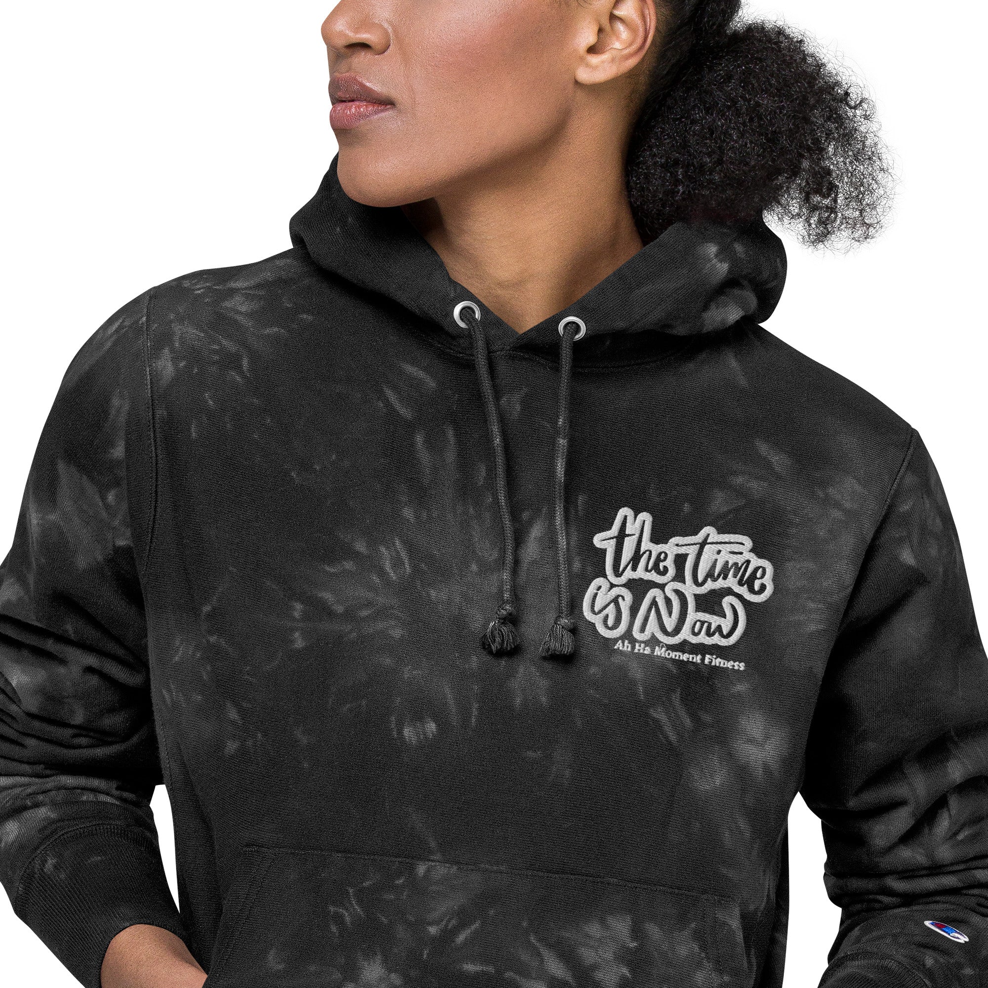 Embroidered Unisex Champion Tie-Dye Hoodie - The Time Is Now