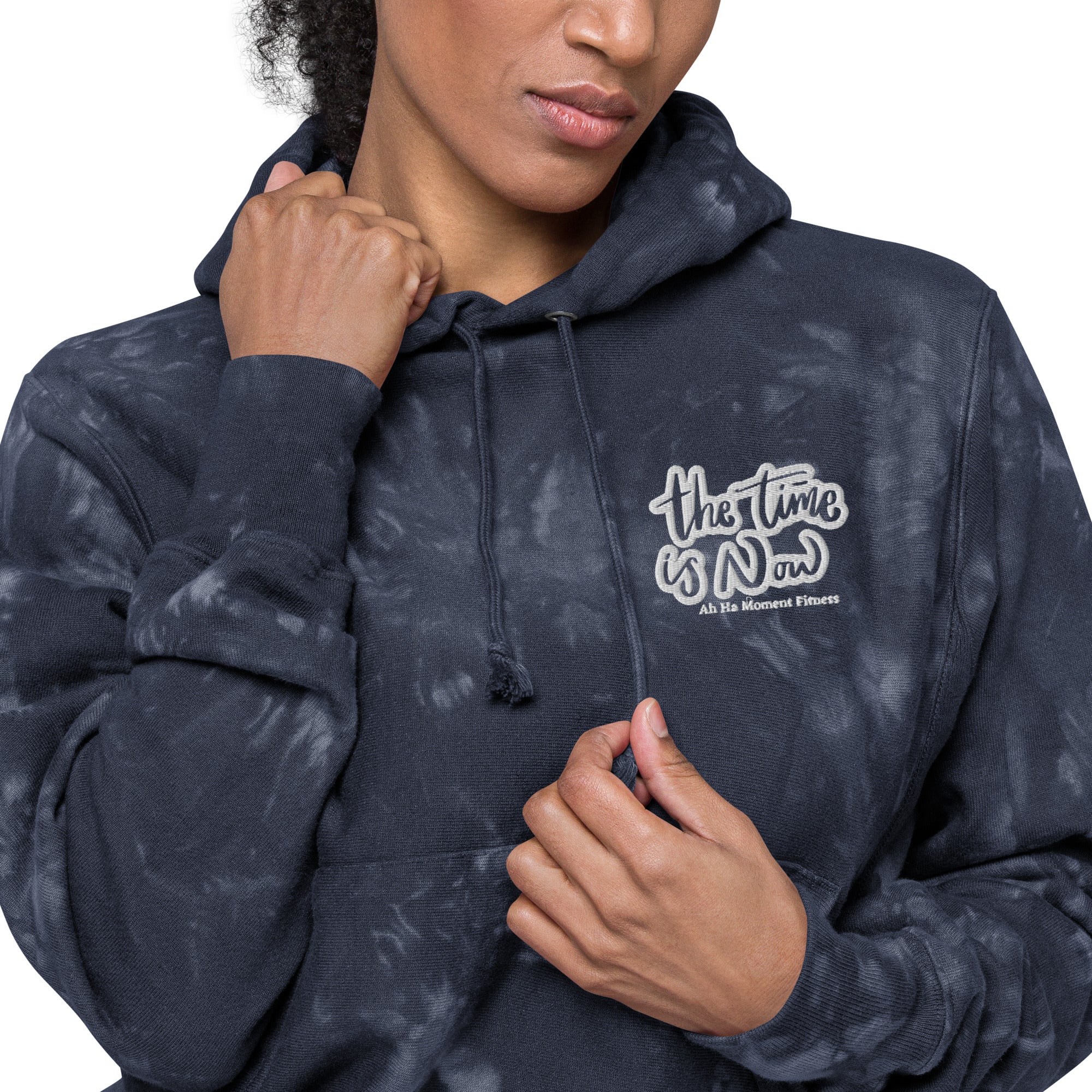 Embroidered Unisex Champion Tie-Dye Hoodie - The Time Is Now